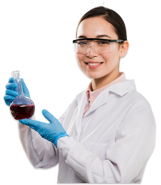 Scientist with test tube